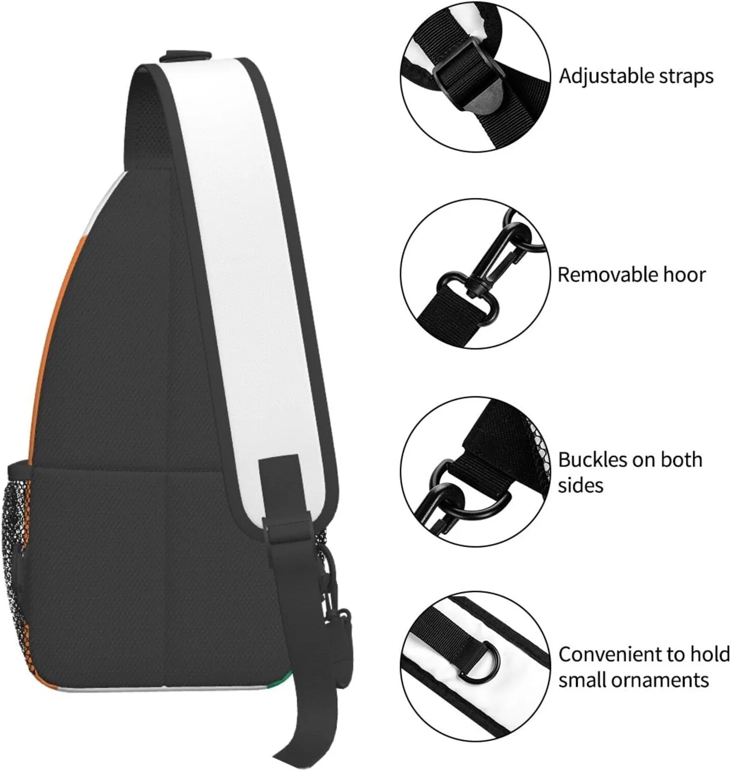 GeRRiT Irish Flag Print Small Backpack Sling Bag For Women Men, Chest Bag Daypack Crossbody For Travel Sport, SB-122