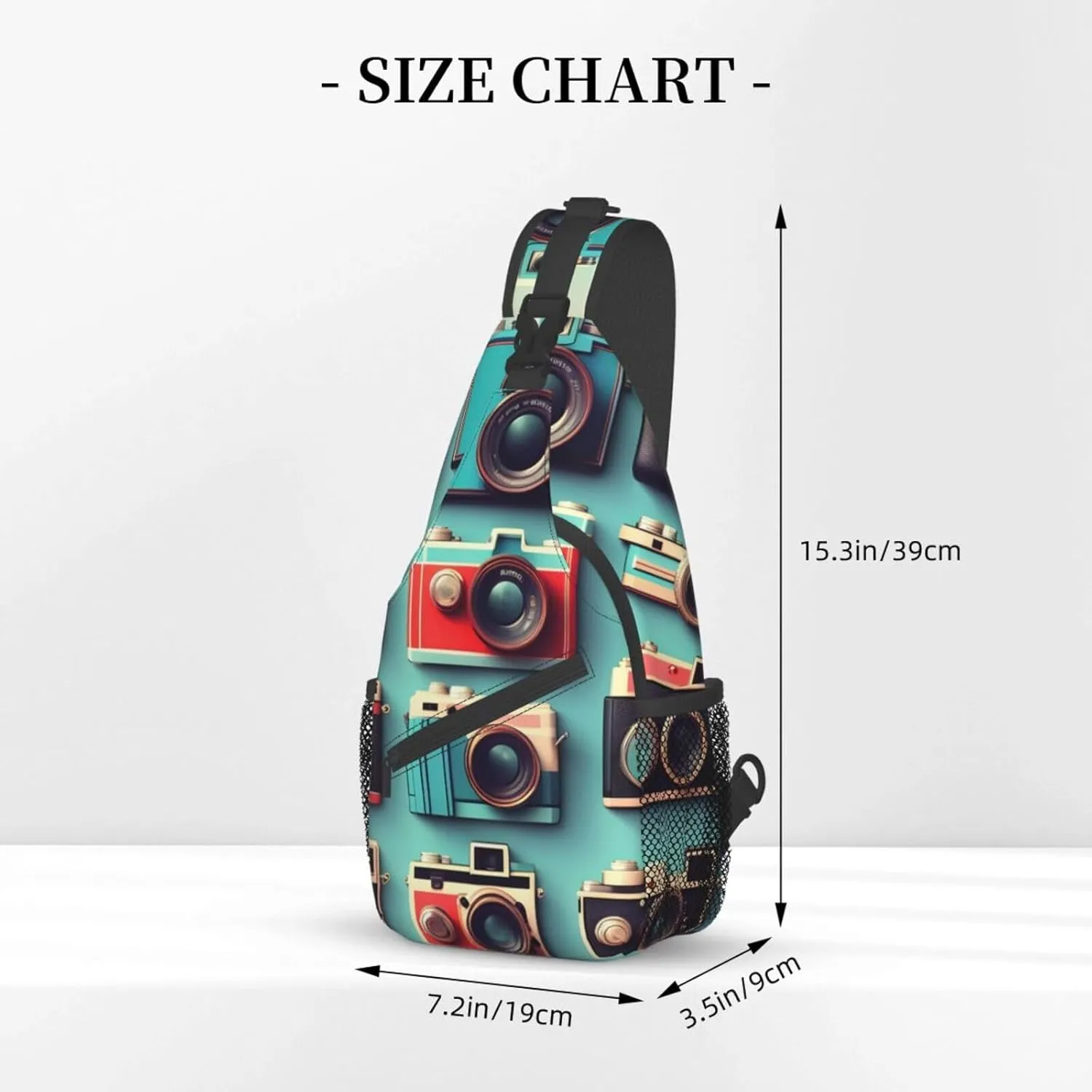 GeRRiT Retro Cool Camera Collection Print Small Backpack Sling Bag For Women Men, Chest Bag Daypack Crossbody For Travel Sport, SB-122