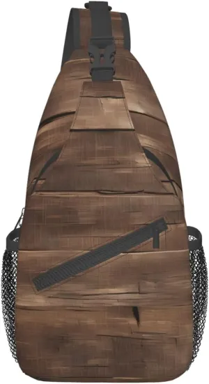 GeRRiT Rustic Old Barn Wood Print Small Backpack Sling Bag For Women Men, Chest Bag Daypack Crossbody For Travel Sport