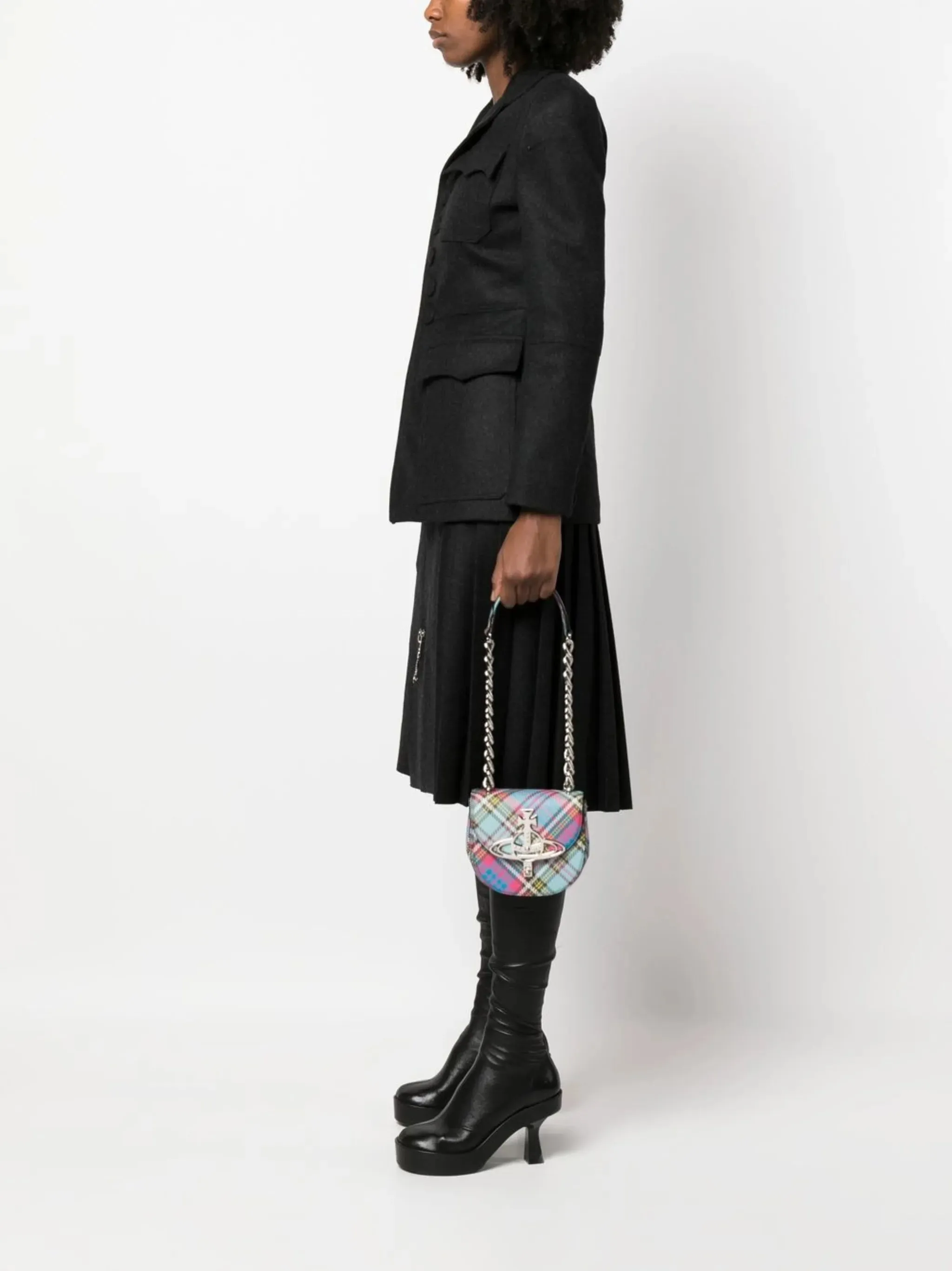 Giant discount tartan-check Sofia crossbody Weather-resistant bag