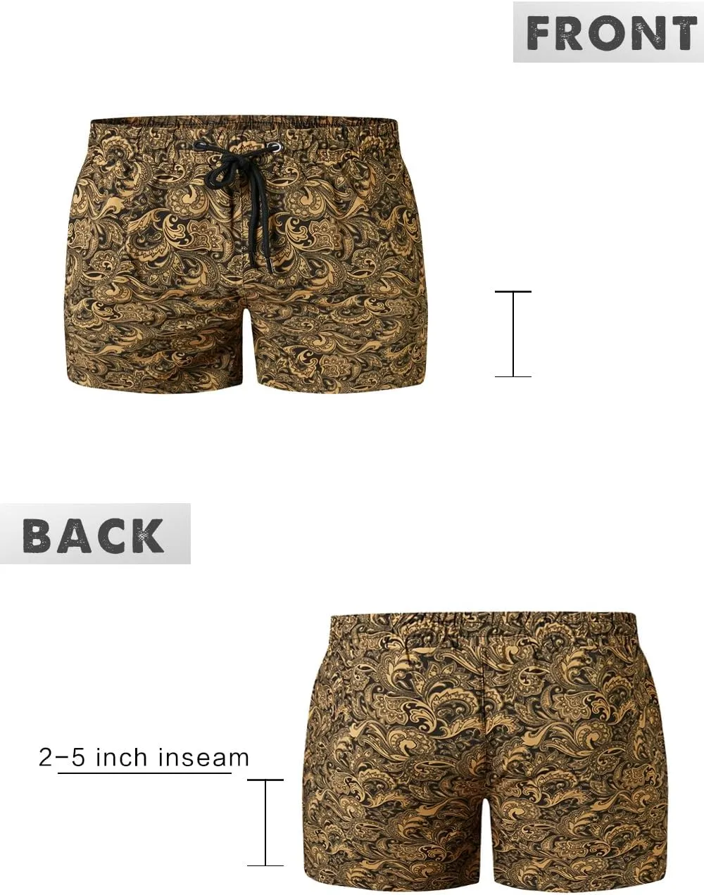 GINGTTO Men's Beach Shorts Bathing Suits with Mesh Lining