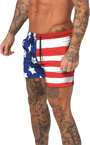 GINGTTO Men's Beach Shorts Bathing Suits with Mesh Lining