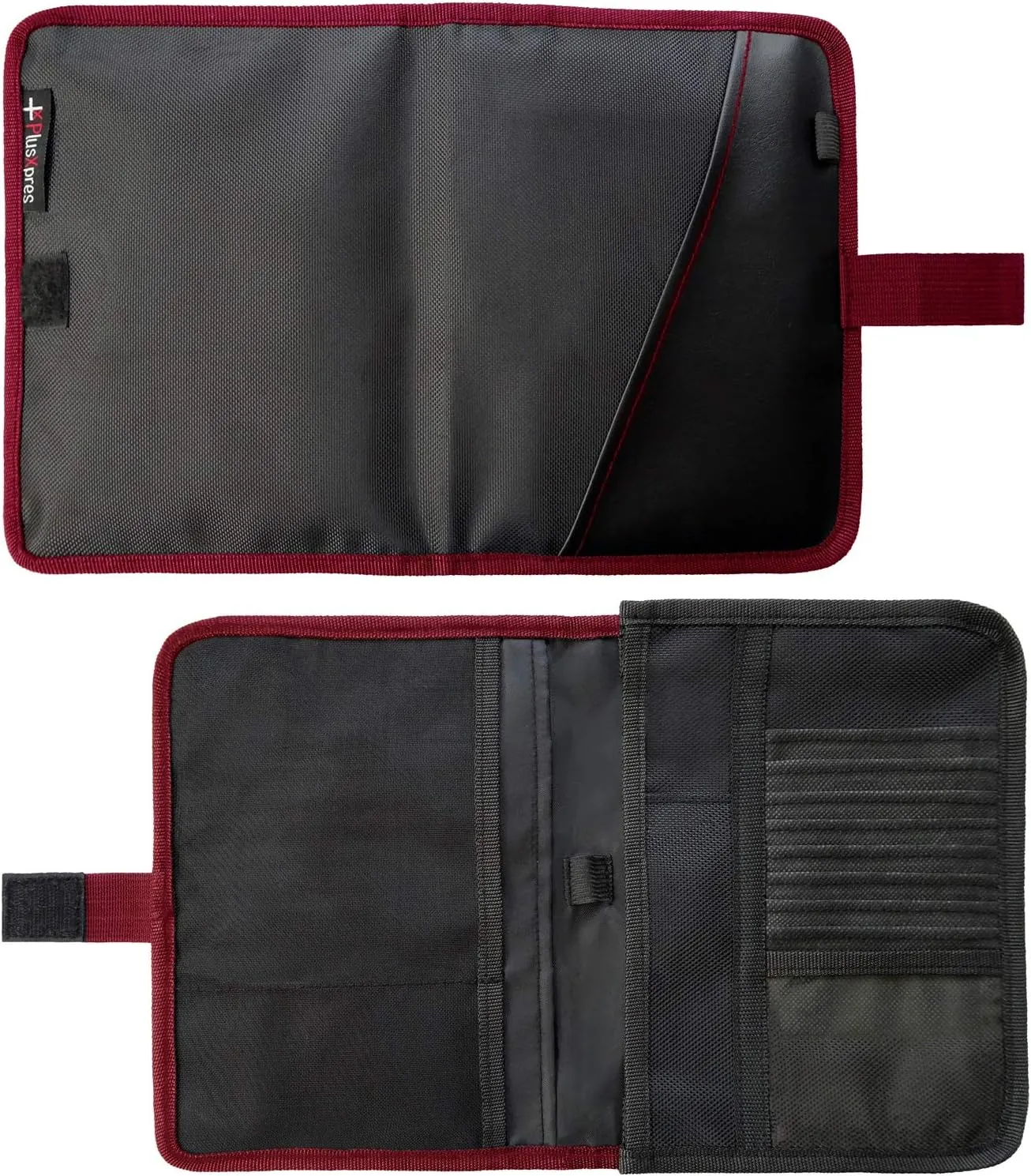Glove Box Compartment Organizer - Car Document Holder - Owner Manual Case Pouch - Vehicle Storage Wallet for Registration & Insurance Card - Premium Auto Paperwork Holder - Log Book included - Red