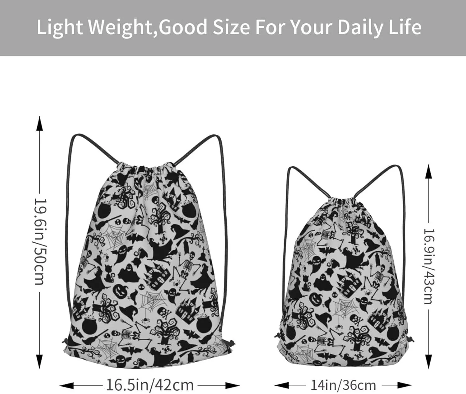 Gocerktr Spider Halloween Drawstring Backpack for Women Men Waterproof String Bag Lightweight Gym Sackpack Beach Hiking Yoga Travel