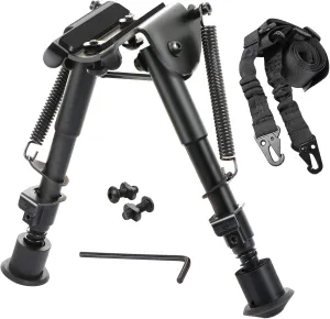Gogoku Bipod & Sling Combo 6-9 Inch bipod Adjustable Length for MRail System