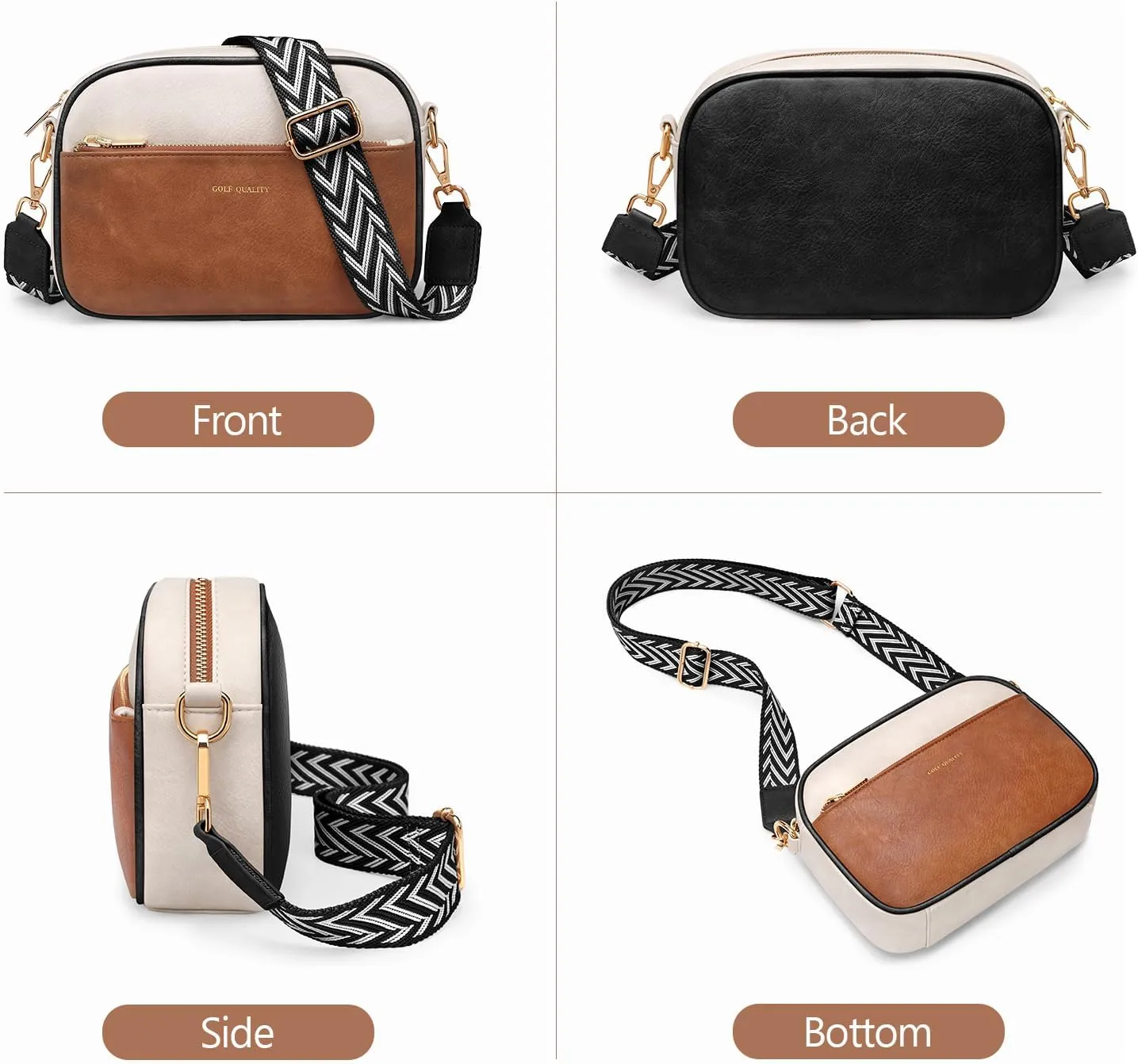 GOLF QUALTY Women's Fanny Pack, Crossbody Bags for Women, Fashion Sling Purse Shoulder Bag Fanny Pack Belt Bag Causal Chest Bum Bag Cross Body Purse for Sports Workout Traveling Running Casual