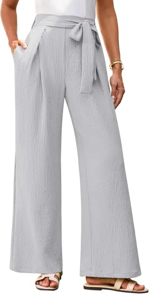 GRACE KARIN Women's Wide Leg Pants 2025 High Waist Adjustable Pleated Trousers Business Casual Pants