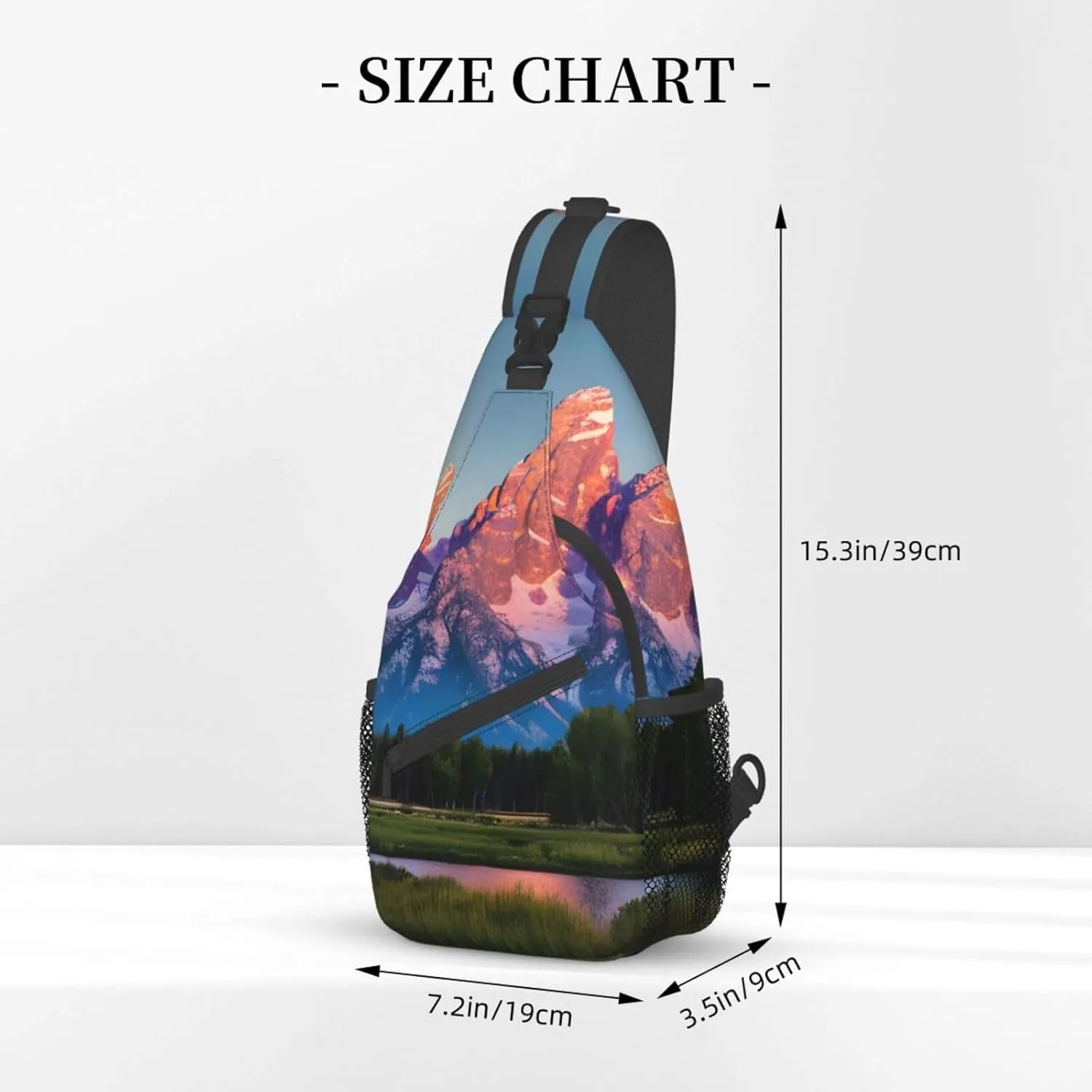 grand teton national park Print Stylish Sling Backpack, Sling Bag,Chest Bag Daypack, for Hiking, Travel, and Business