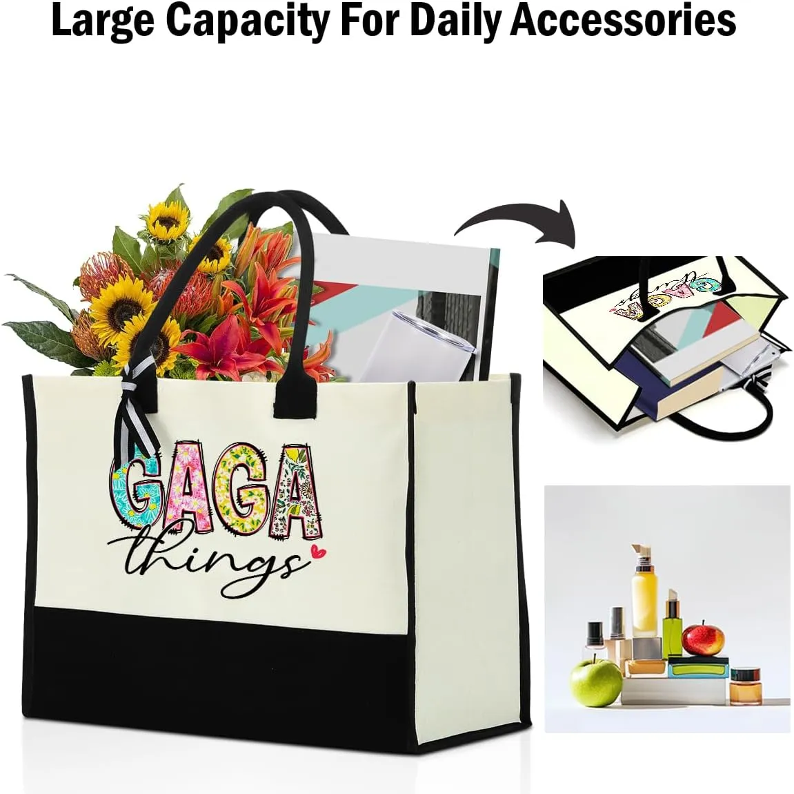 Grandma Christmas Birthday Gifts Mother Gifts Tote Bag for Women Grandmother Classic Canvas Shopping Grocery Bag