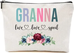 Granna Live Love Spoil Makeup Bag, Grandma Mother's Day Gifts From Grandchildren, Travel Bag, Granna Gift Idea Birthday, Granna Travel Bag, New Granna Gift