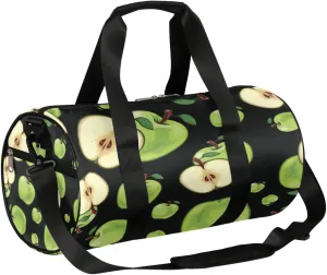 Green Apples Sports Gym Bag Duffel Bags Workout Lightweight Shoulder Weekender Bag Travel Duffel Bag for Men Women(Fruit Pattern)