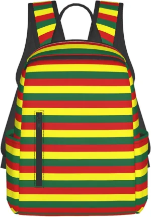 Grenada Flag Stripes Casual Backpacks Large Capacity Laptop Backpack Sports Fitness Rucksack Travel Carry-On Daypack Work Bag for Outdoor Camping