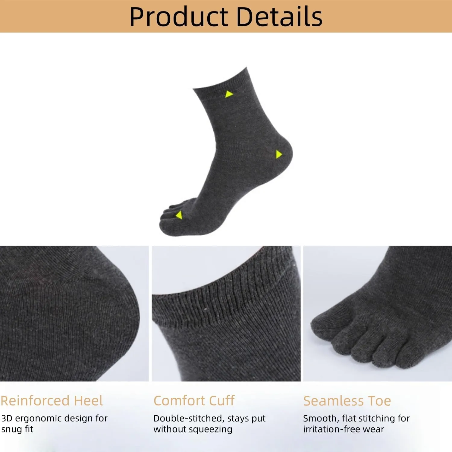 Grounding Socks with Silver Fiber - Anti Odor & Moisture Wicking, Static Dissipative Earthing Socks for Indoor/Outdoor Use, Works with Grounding Shoes/Mats/Sheets (4 Pairs)