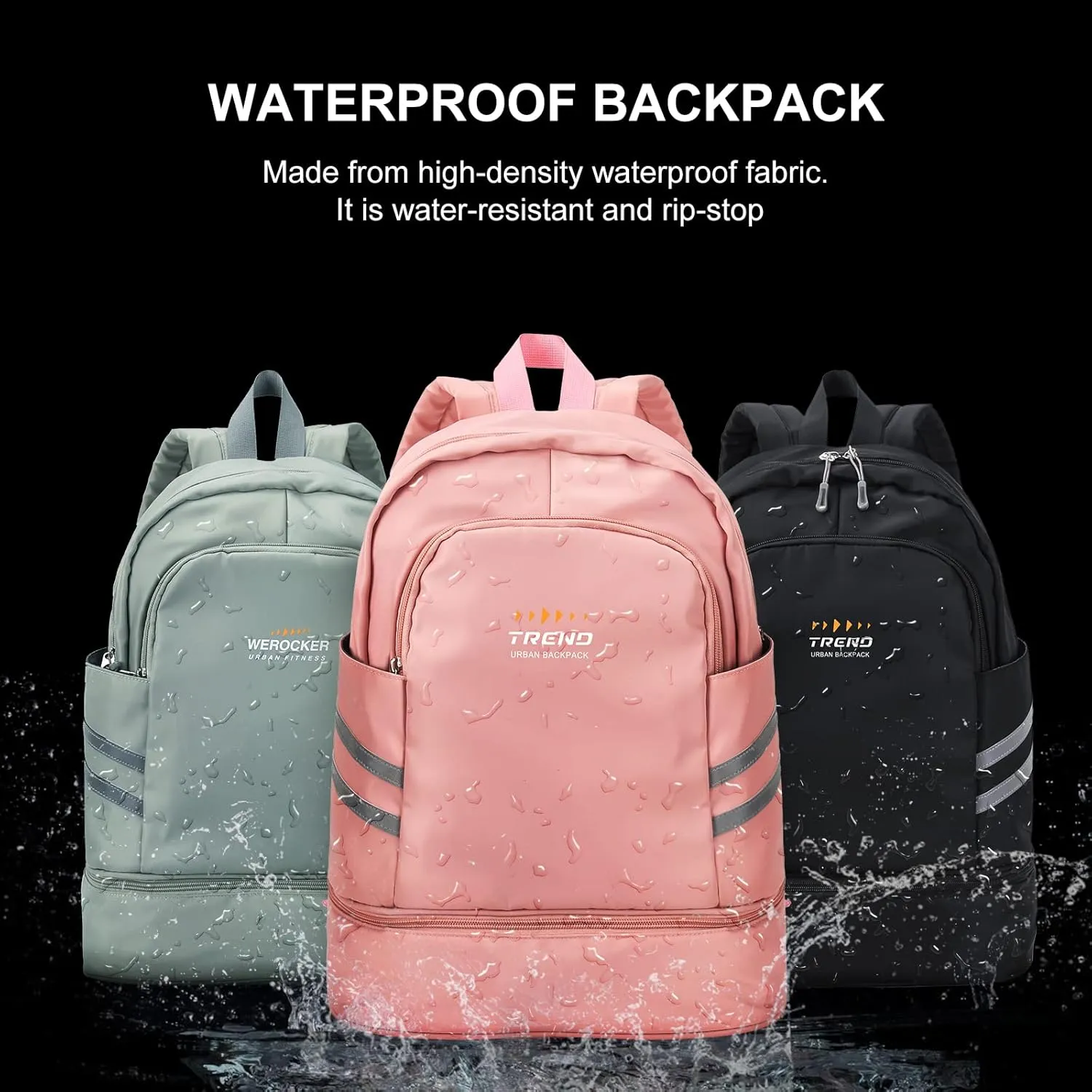 Gym Backpack for Women with Shoes Compartment & Wet Pocket, Large Travel Backpack Waterproof, Sports Backpack Gym Bag