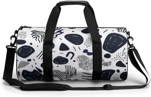 Gym Bag for Men Women Lightweight Sports Duffle Bag with Multiple Compartments Cylindrical Gym Bag for Fitness Travel And Outdoor Activities Ater Resistant Yoga Bag Training Bag Abstract Waves