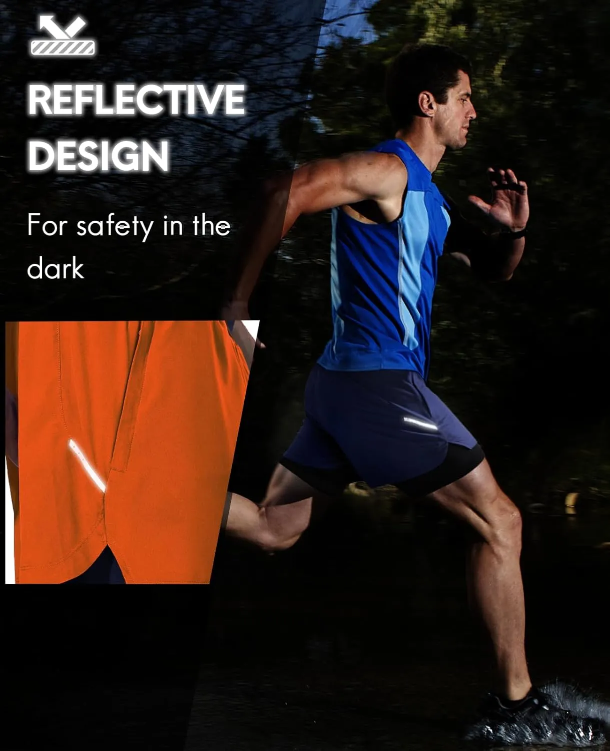Haimont Men's 2 in 1 Running Shorts with Zipper Pockets Quick Dry Athletic Gym Workout Shorts with Liner