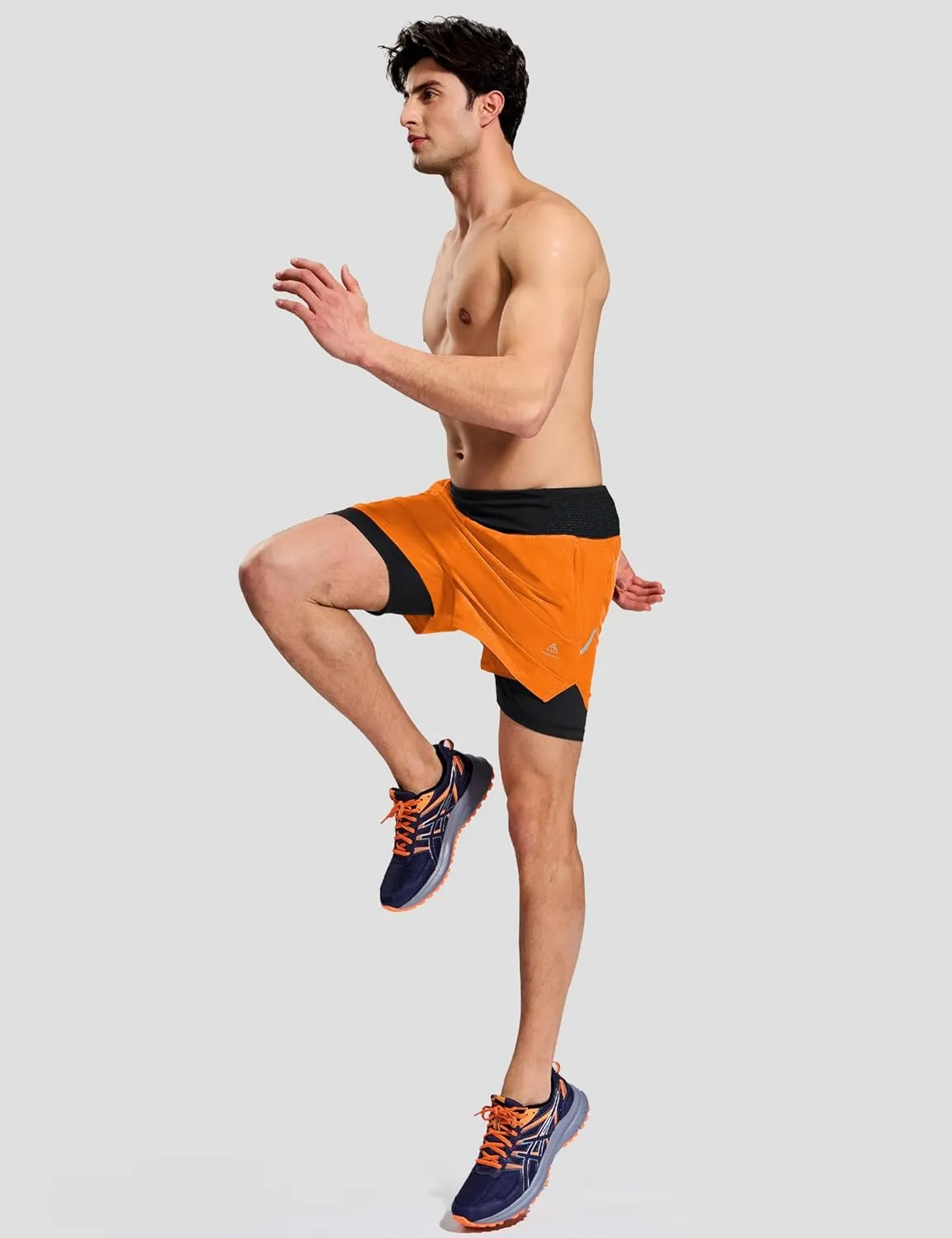 Haimont Men's 2 in 1 Running Shorts with Zipper Pockets Quick Dry Athletic Gym Workout Shorts with Liner