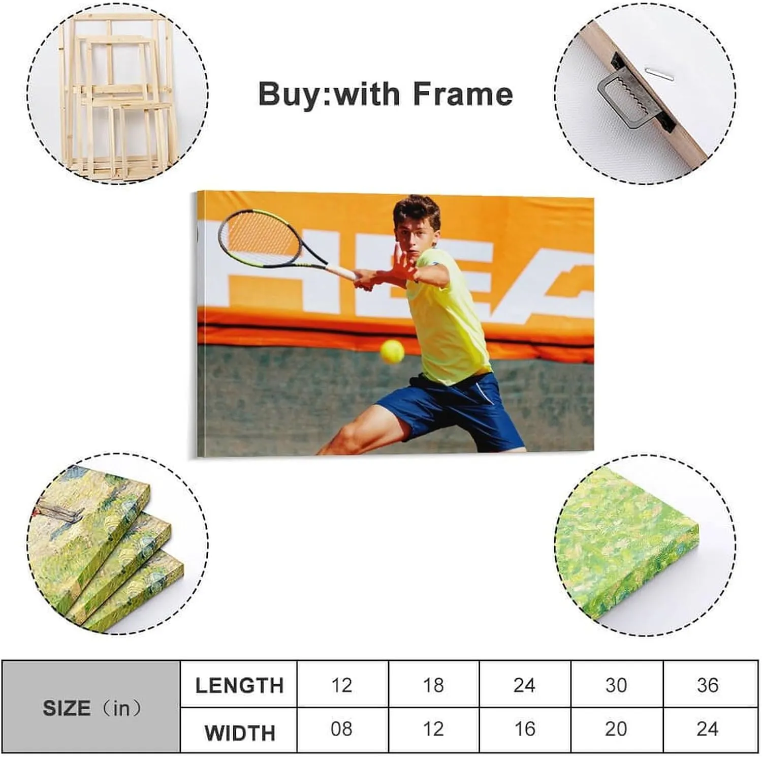 HAIYMal Luca Nardi Tennis Star Handsome Poster Wall Art Gifts Bedroom Prints Home Decor Hanging Picture Canvas Paintings 24x36inch(60x90cm)