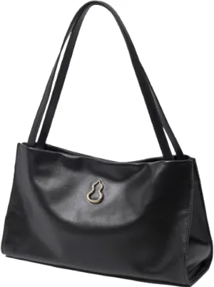 Half-Slope Top Layer Cowhide One-Shoulder High-Capacity Commuter Leather Gourd Tote Bag