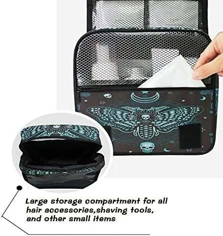 Hanging Toiletry Bag Butterfly Skull Mysticism Makeup Travel bag for Toiletries Portable Toiletry Organizer Bags Clear Toiletry Cosmetic Kit