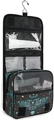 Hanging Toiletry Bag Butterfly Skull Mysticism Makeup Travel bag for Toiletries Portable Toiletry Organizer Bags Clear Toiletry Cosmetic Kit