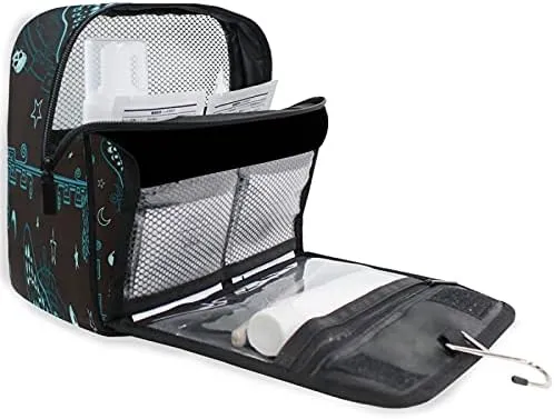 Hanging Toiletry Bag Butterfly Skull Mysticism Makeup Travel bag for Toiletries Portable Toiletry Organizer Bags Clear Toiletry Cosmetic Kit