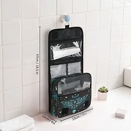 Hanging Toiletry Bag Butterfly Skull Mysticism Makeup Travel bag for Toiletries Portable Toiletry Organizer Bags Clear Toiletry Cosmetic Kit