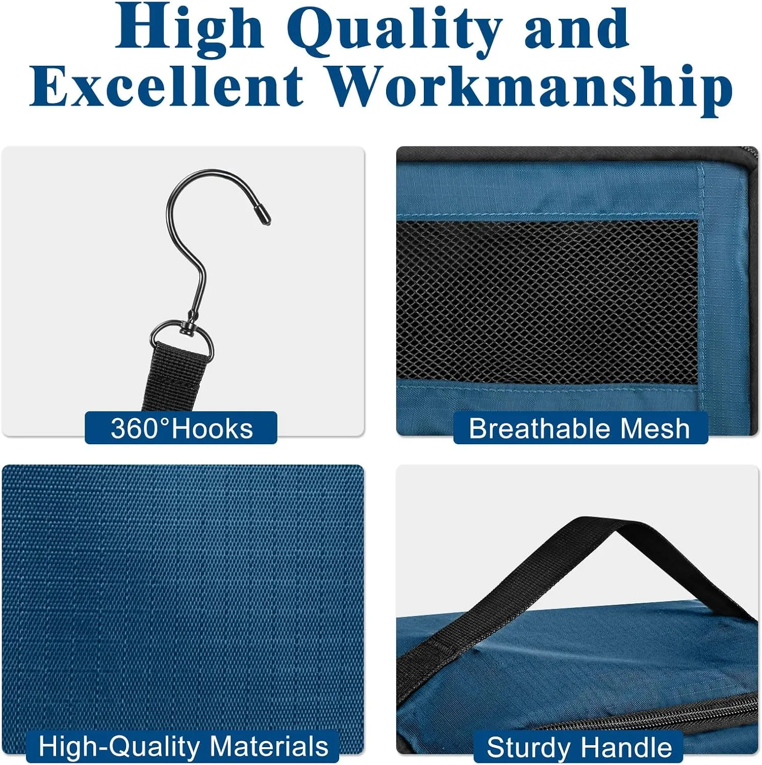 Hanging Travel Organizer, Carry on Luggage Suitcase Organizer, Travel Essentials Portable Travel Shelves Packing Cube for Travel Cruise Small,Navy Blue