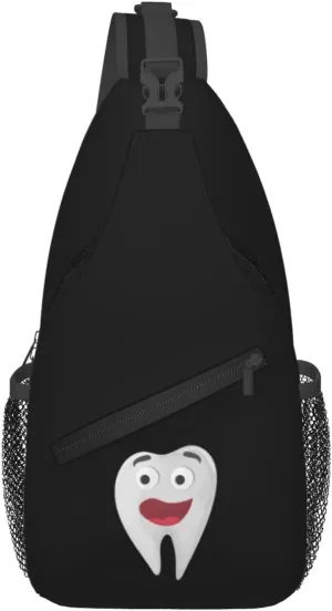 Happy Smile Teeth Crossbody Bags For Women Men Chest Backpack Gym Shoulder Bag Travel Outdoor Sports Casual Crossbody Bags