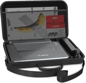 Hard Travel Case for Canon PIXMA TR150 / TR160 / iP110 Wireless Mobile Printer, Printer Storage Bag Organizer with Adjustable Shoulder Strap (Case Only)