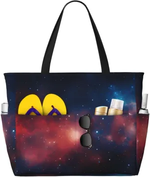 Hawaiian Print Large Beach Tote Bag Women Waterproof Sandproof Zipper Beach Tote Bag For Pool Gym Grocery Travel With Wet