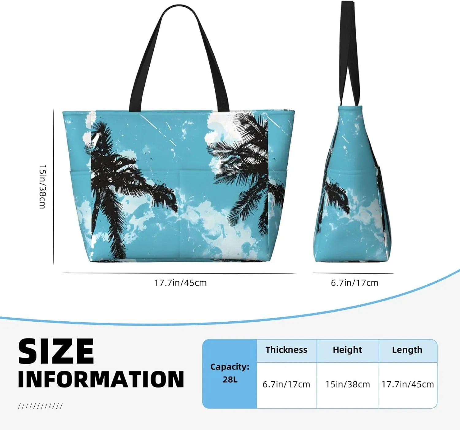 Hawaiian Print Large Beach Tote Bag Women Waterproof Sandproof Zipper Beach Tote Bag For Pool Gym Grocery Travel With Wet