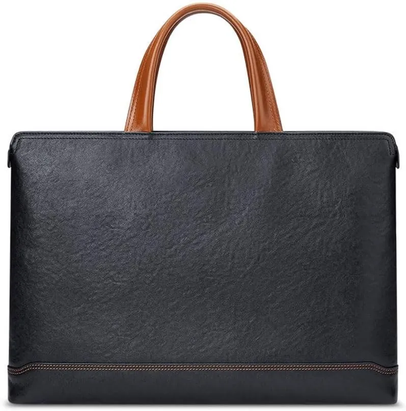 HBJWOV Business men's handbag, foreign trade bag, crossbody men's bag, leather briefcase, handbag