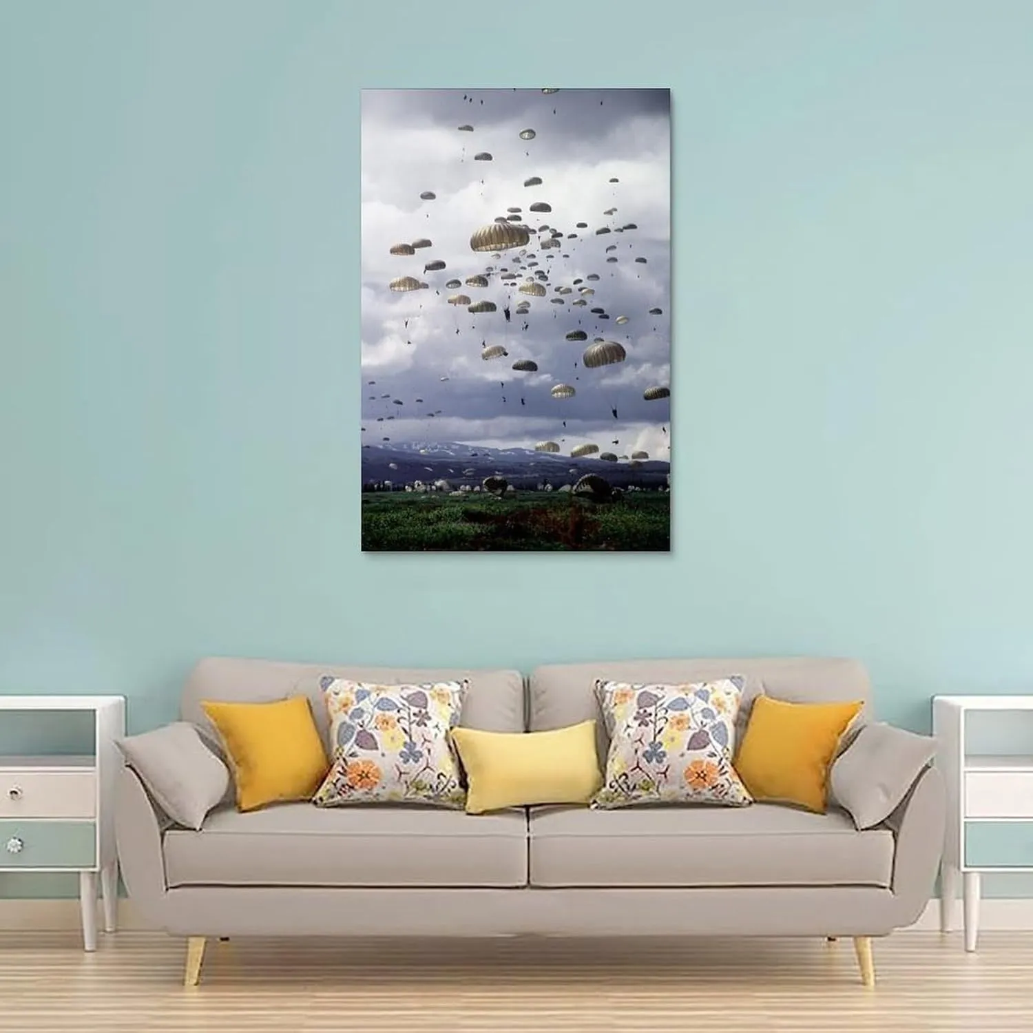 HDYDJS Airborne Paratroopers Military Army Fans Skydiving Art Poster Canvas Wall Art Prints for Wall Decor Room Decor Bedroom Decor Gifts 16x24inch(40x60cm) Unframe-style