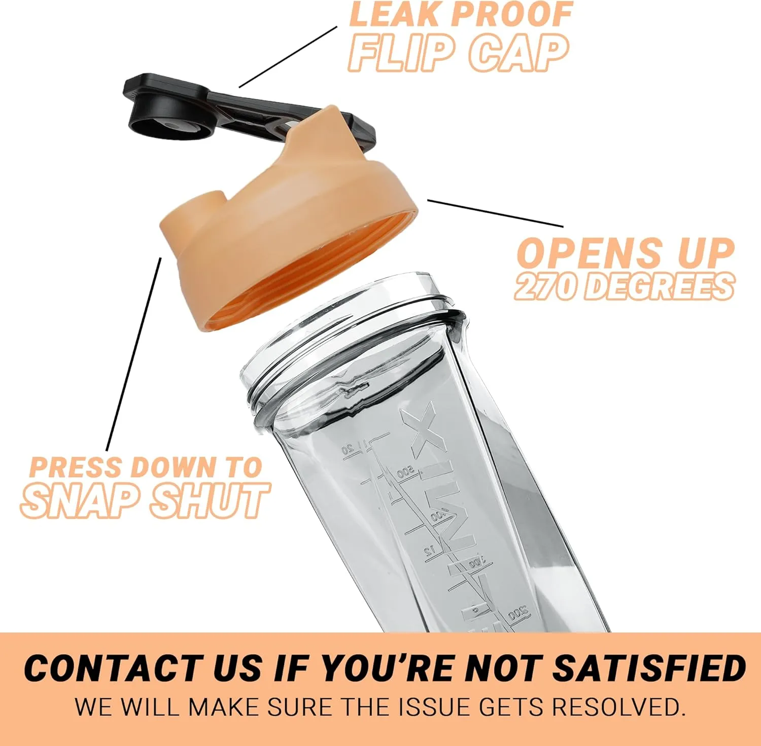 HELIMIX 2.0 Vortex Blender Shaker Bottle Holds upto 28oz | No Blending Ball or Whisk | USA Made | Portable Pre Workout Whey Protein Drink Shaker Cup | Mixes Cocktails Smoothies Shakes | Top Rack Safe