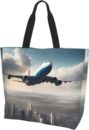 High Altitude Airplane Women'S Large-Capacity Shoulder Waterproof Shopping Bag For Daily Travel Gift Bag