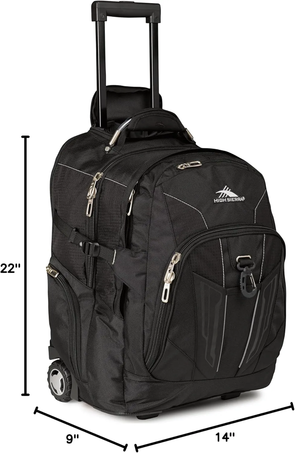High Sierra XBT - Business Rolling Backpack, Black, One Size