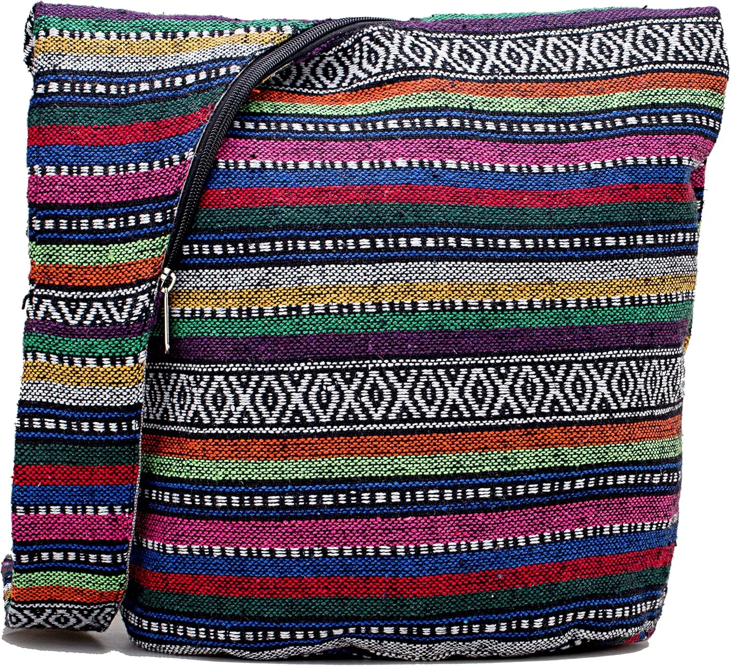 Hippie Crossbody Bag Thai Top Zip Hobo Sling Bag Handmade Hipster Messenger Bag