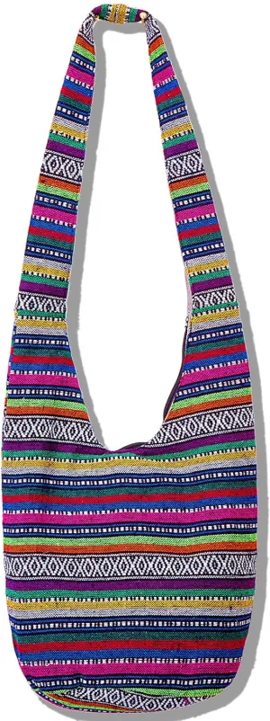 Hippie Crossbody Bag Thai Top Zip Hobo Sling Bag Handmade Hipster Messenger Bag