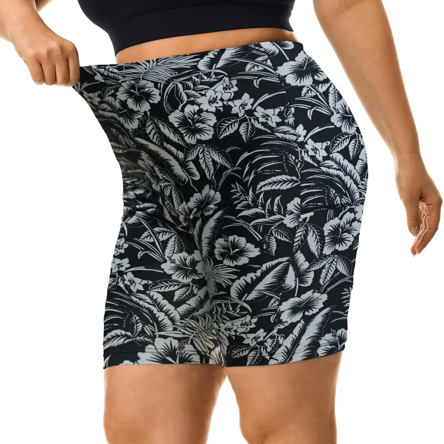 HODOSPORTS Plus Size Women's Swim Shorts with Pockets UPF50  High Waisted Board Shorts Tummy Control Swimsuit Bottoms 1X-6X