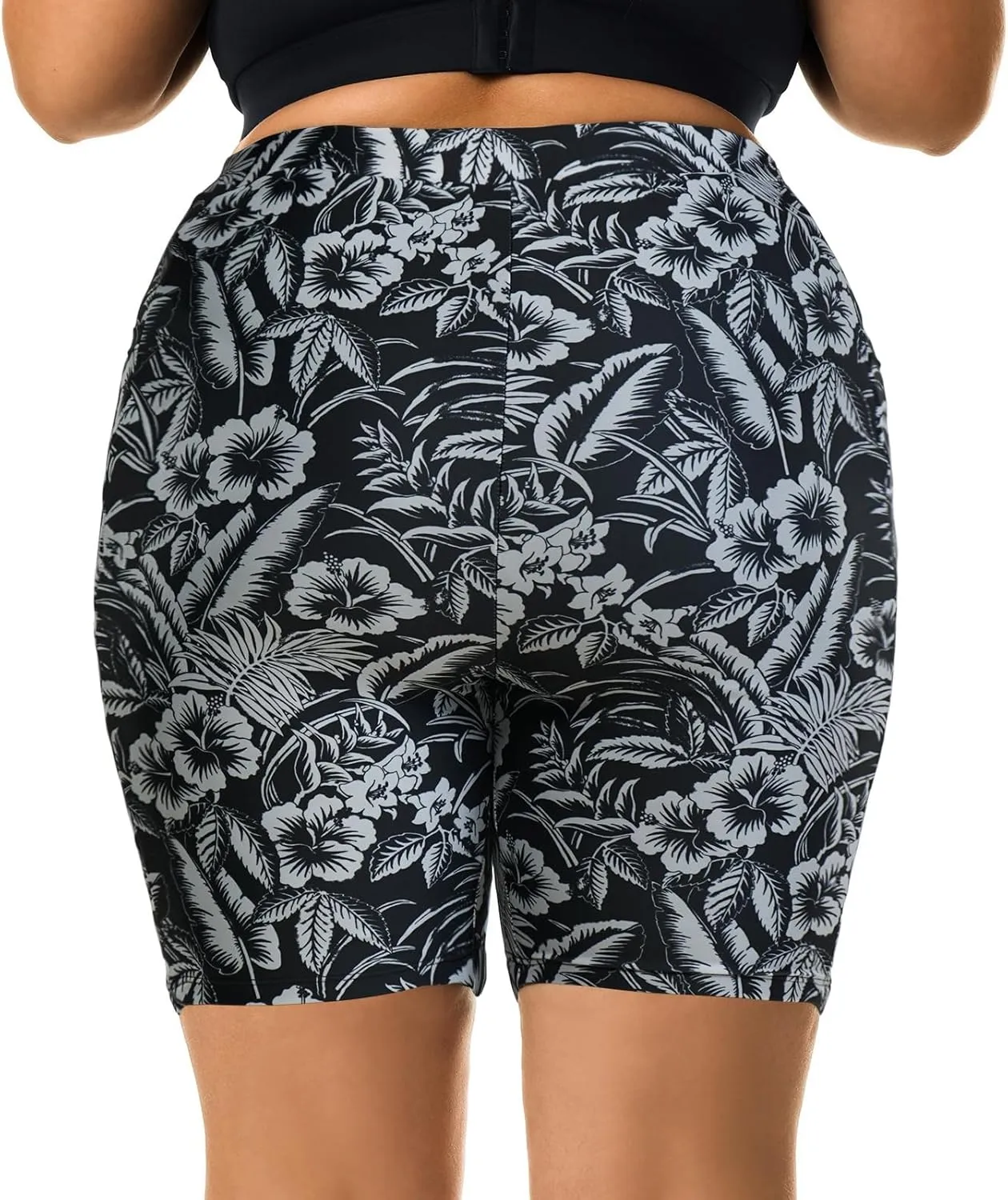HODOSPORTS Plus Size Women's Swim Shorts with Pockets UPF50  High Waisted Board Shorts Tummy Control Swimsuit Bottoms 1X-6X