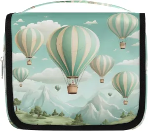 Hot Air Balloons Hanging Travel Toiletry Bag Kit Makeup Case Cosmetics Organizer Toiletry Bag for Women Make up Accessories Shampoo Body Cream Brushes Set
