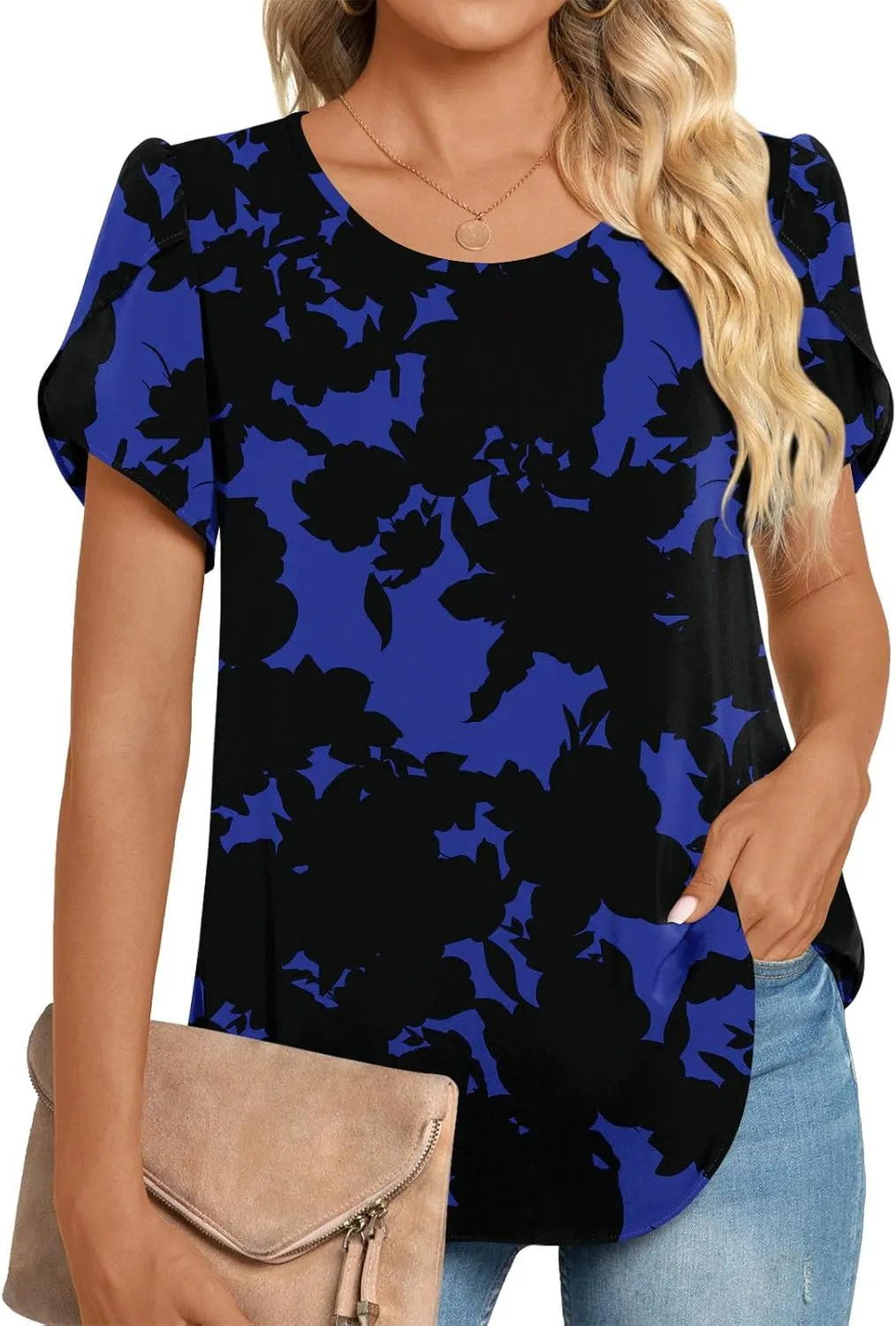 HOTGIFT Women Tops 2025 Summer Short Sleeve Chiffon T Shirts Blouse M-3XL