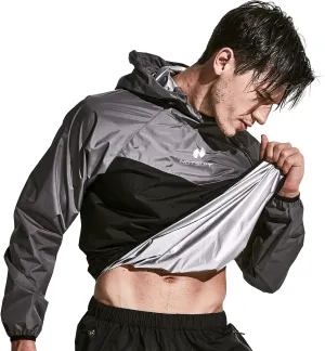 HOTSUIT Sauna Suit for Men Sweat Sauna Jacket Pant Gym Workout Sweat Suits