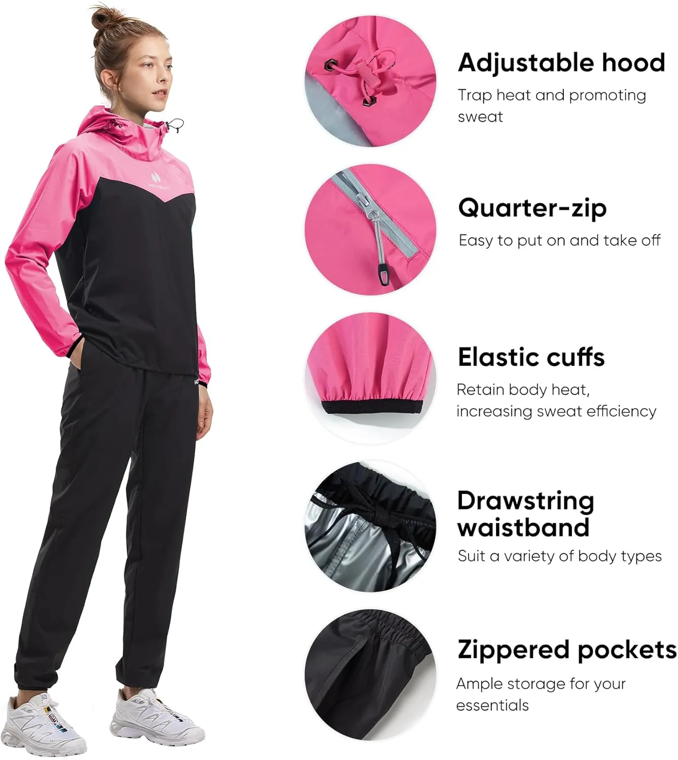 HOTSUIT Sauna Suit Women Weight Loss Boxing Gym Sweat Suits Workout Jacket