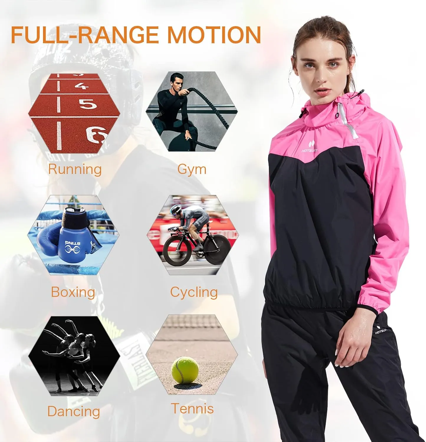 HOTSUIT Sauna Suit Women Weight Loss Boxing Gym Sweat Suits Workout Jacket