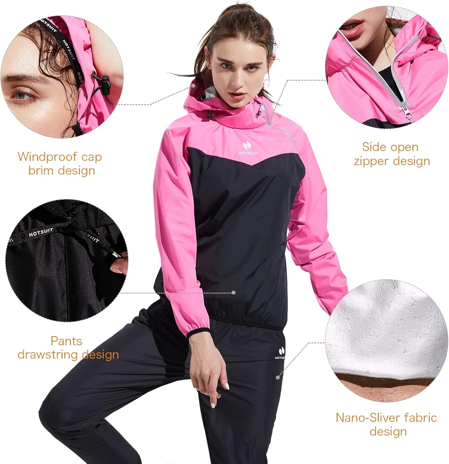 HOTSUIT Sauna Suit Women Weight Loss Boxing Gym Sweat Suits Workout Jacket