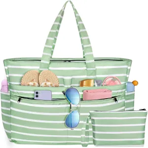 HUANLANG Extra Large Beach Bag Waterproof Beach Totes Bags for Women Men,Pool Bag with Zipper Wet Pocket