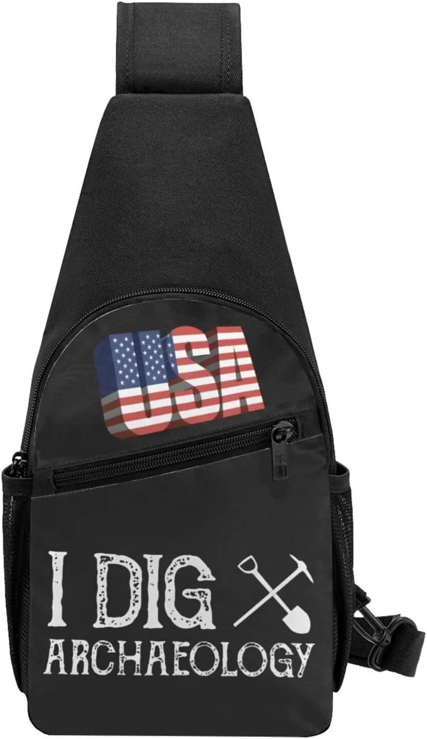 I Dig Archaeology，Fashion One-Shoulder Bag，Anti-Theft Crossbody Shoulder Chest Bag