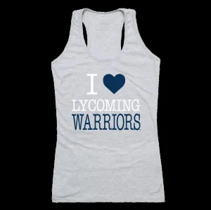 I Love Lycoming Warriors Womens Tank Top Tee T-Shirt - Heather Grey, X-Large